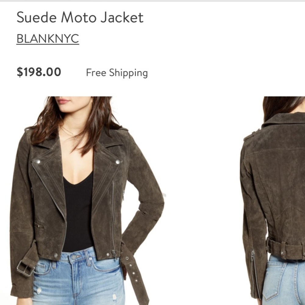 Blank suede moto jacket